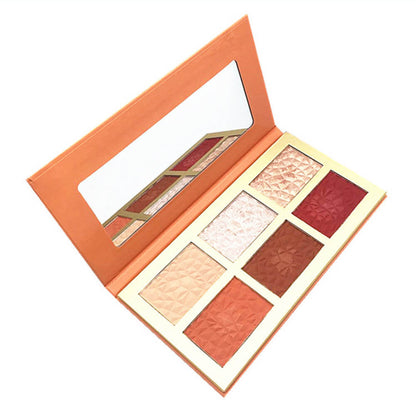 6 color highlighter blush palette high pigmented waterproof