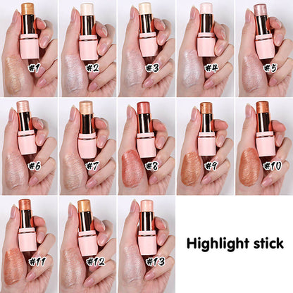13 color highlighter stick face brightening contouring shimmer stick vegan