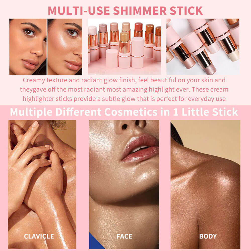 13 color highlighter stick face brightening contouring shimmer stick vegan