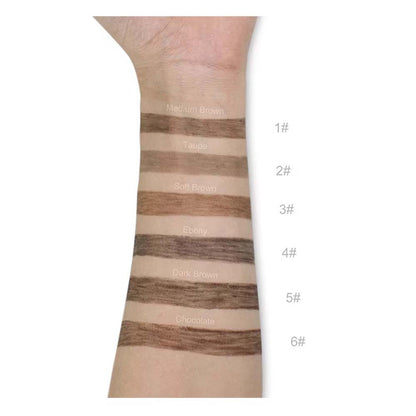 6 Color Eyebrow Pencil Ultra-Fine Slim Waterproof High Pigmented Private Label