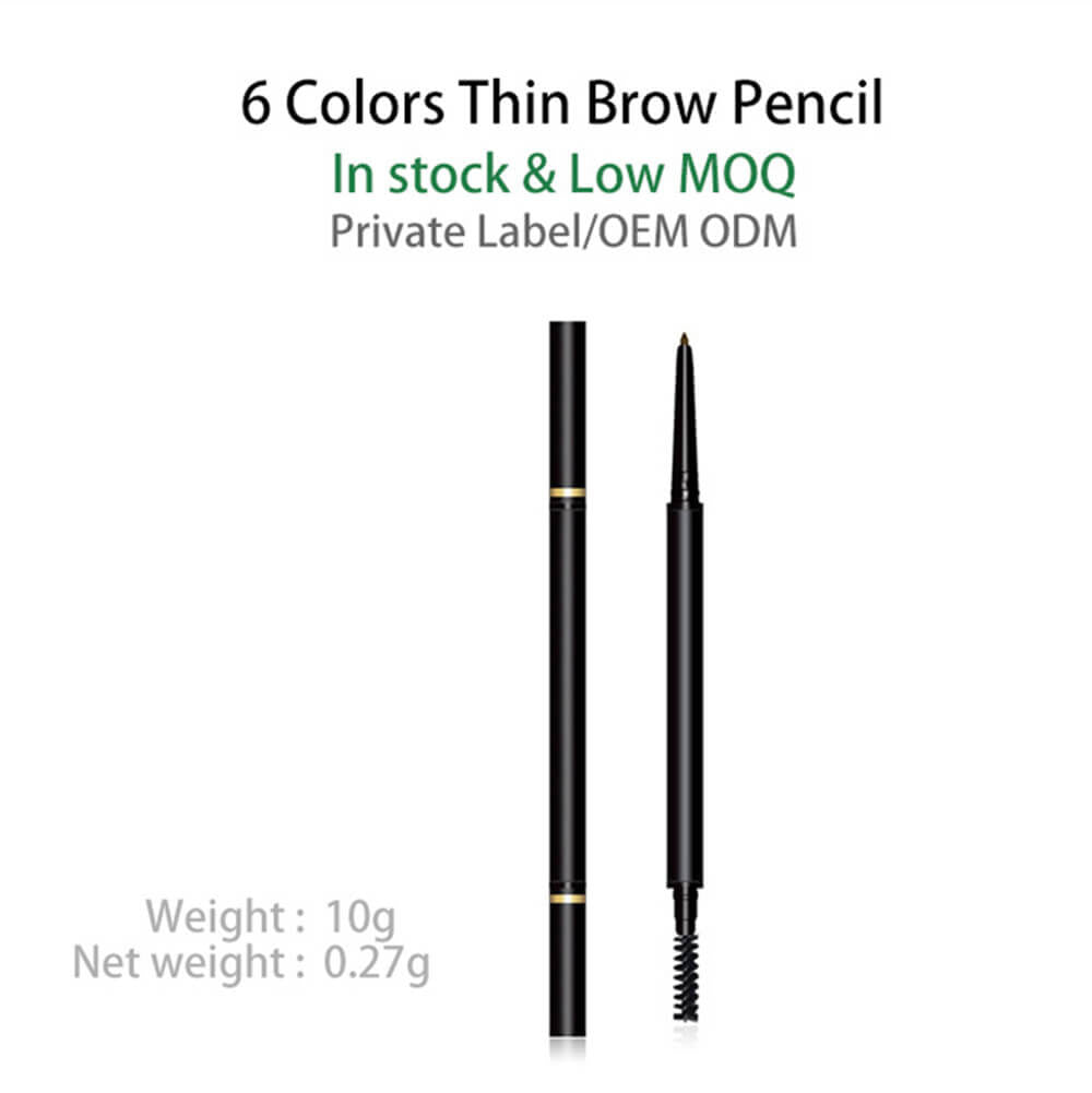 6 Color Eyebrow Pencil Ultra-Fine Slim Waterproof High Pigmented Private Label