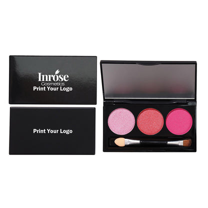 3-Color Matte Eyeshadow Palette Powder Waterproof High Pigment With Brush