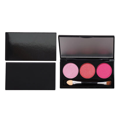 3-Color Matte Eyeshadow Palette Powder Waterproof High Pigment With Brush