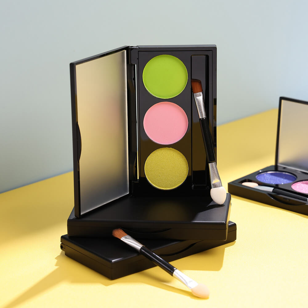 3-Color Matte Eyeshadow Palette Powder Waterproof High Pigment With Brush