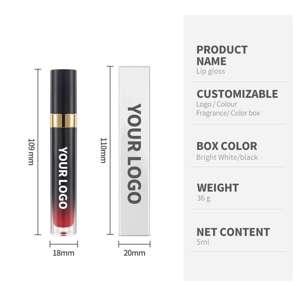 10-Shade Nude Lip Glaze High Pigmented Smudge-Proof Lip Tint Private Label