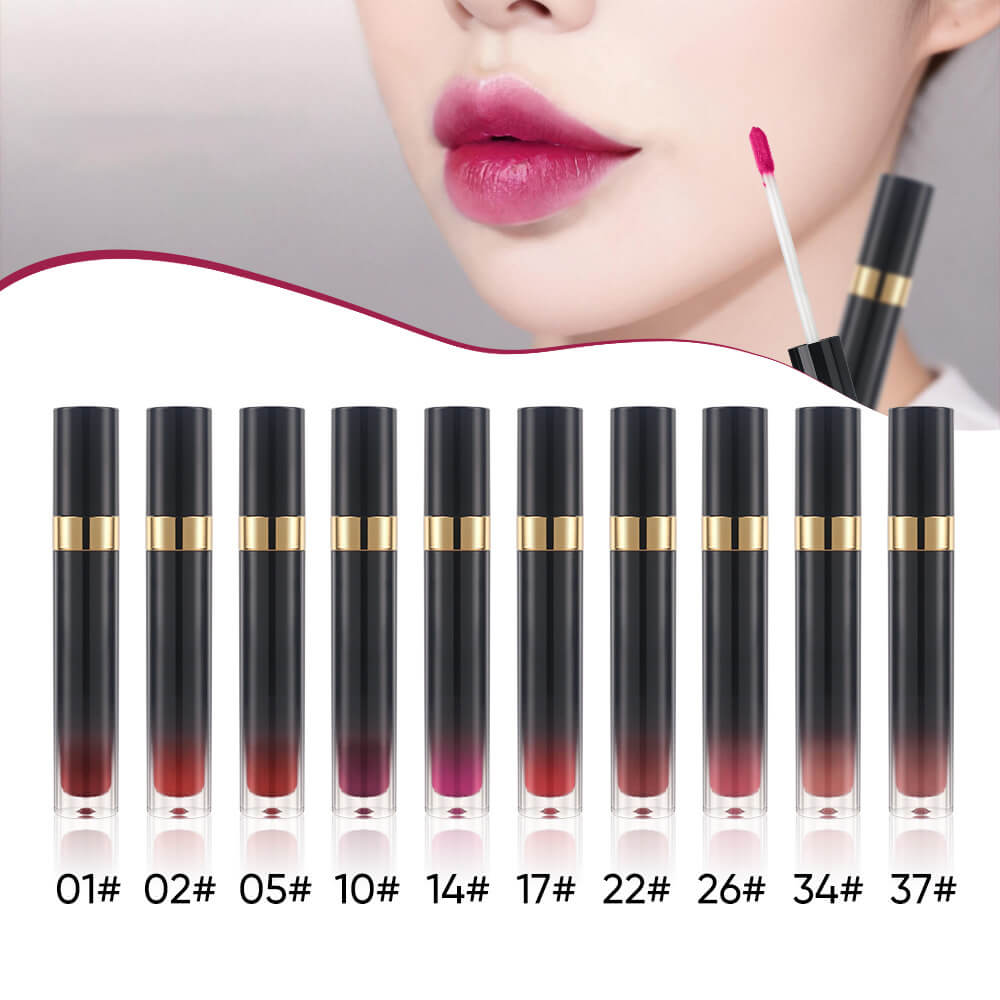 10-Shade Nude Lip Glaze High Pigmented Smudge-Proof Lip Tint Private Label
