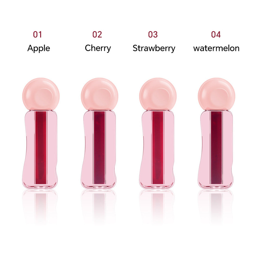 4-color Jelly Lip Tint Fruit Juice Lip Stain Waterproof Long Lasting Vegan
