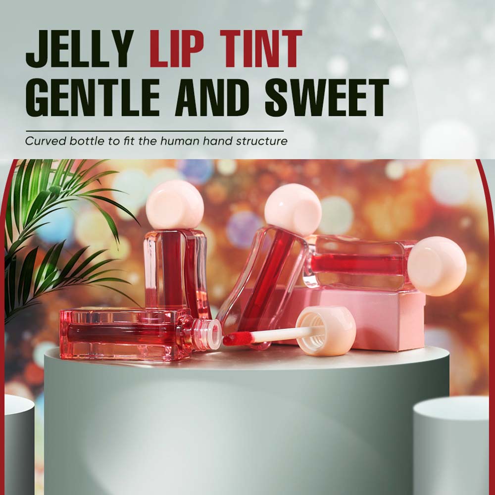 4-color Jelly Lip Tint Fruit Juice Lip Stain Waterproof Long Lasting Vegan