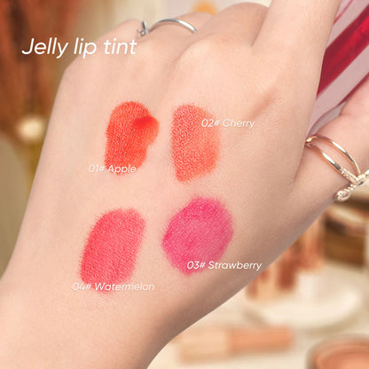 4-color Jelly Lip Tint Fruit Juice Lip Stain Waterproof Long Lasting Vegan