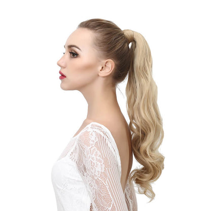 17 colors wigs hair extensions strapped ponytail long curly hair 50cm