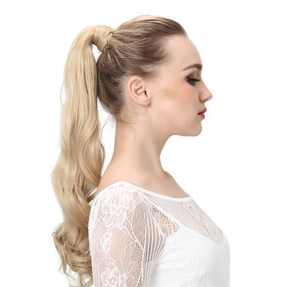 17 colors wigs hair extensions strapped ponytail long curly hair 50cm