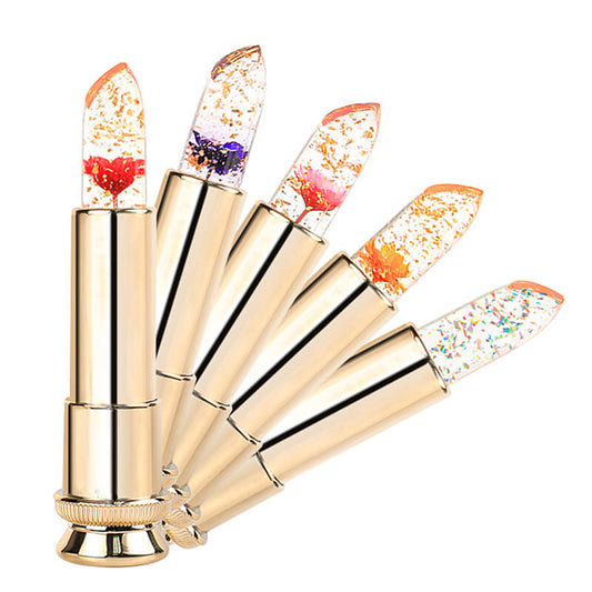 5 Color Jelly Lipstick Flower Lip Balm Color Changing Moisturizing Long Lasting
