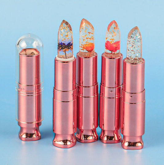 5 color flower lip balm temperature change color vegan