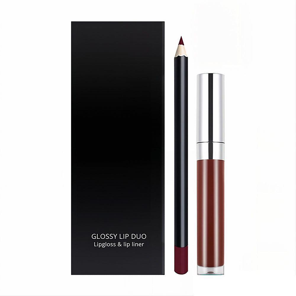20-Color LIP DUO Set Nude Lip Gloss & Lip Liner Kit High Pigment Moisturizing