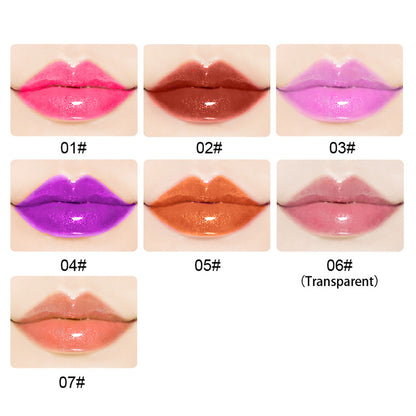 7 Color Lip Gloss Nude Shimmer Lip Glaze High Pigmented Vegan Gold Tube