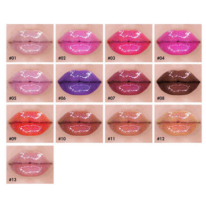 13 color lip gloss shimmer high pigmented gradient tube