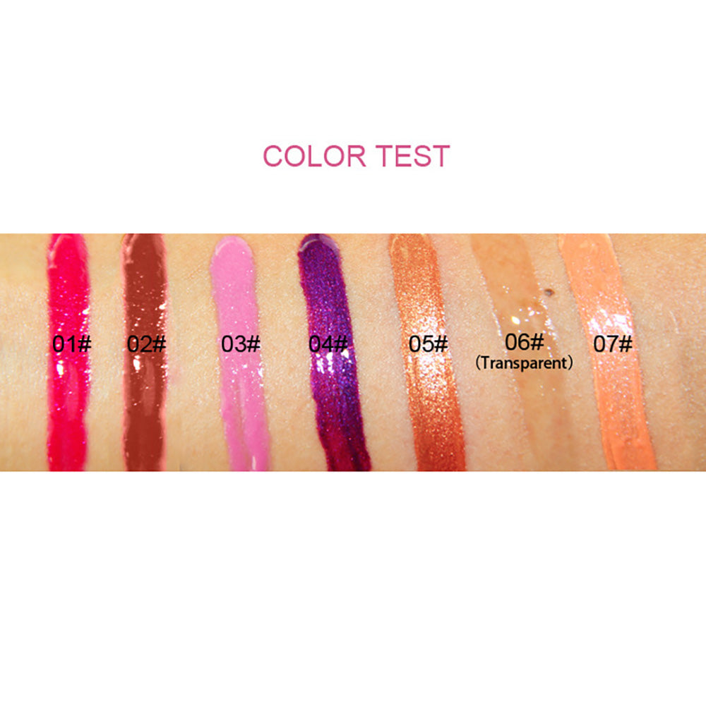 7 Color Lip Gloss Nude Shimmer Lip Glaze High Pigmented Vegan Gold Tube