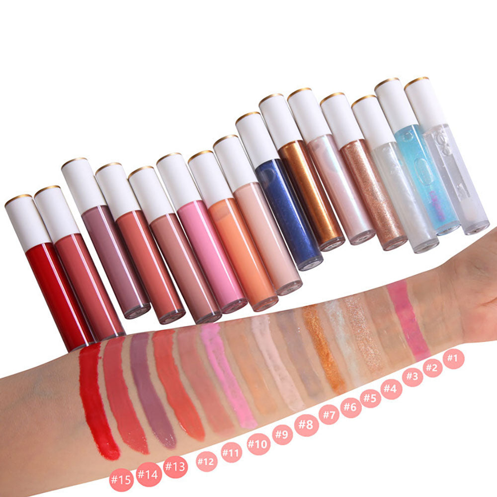 25 gloss à lèvres gelée nude scintillants longue tenue sans logo