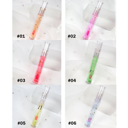 6 Color Lip Oil 24K Gold Foil Repair Temperature Color Change Lip Gloss Vegan