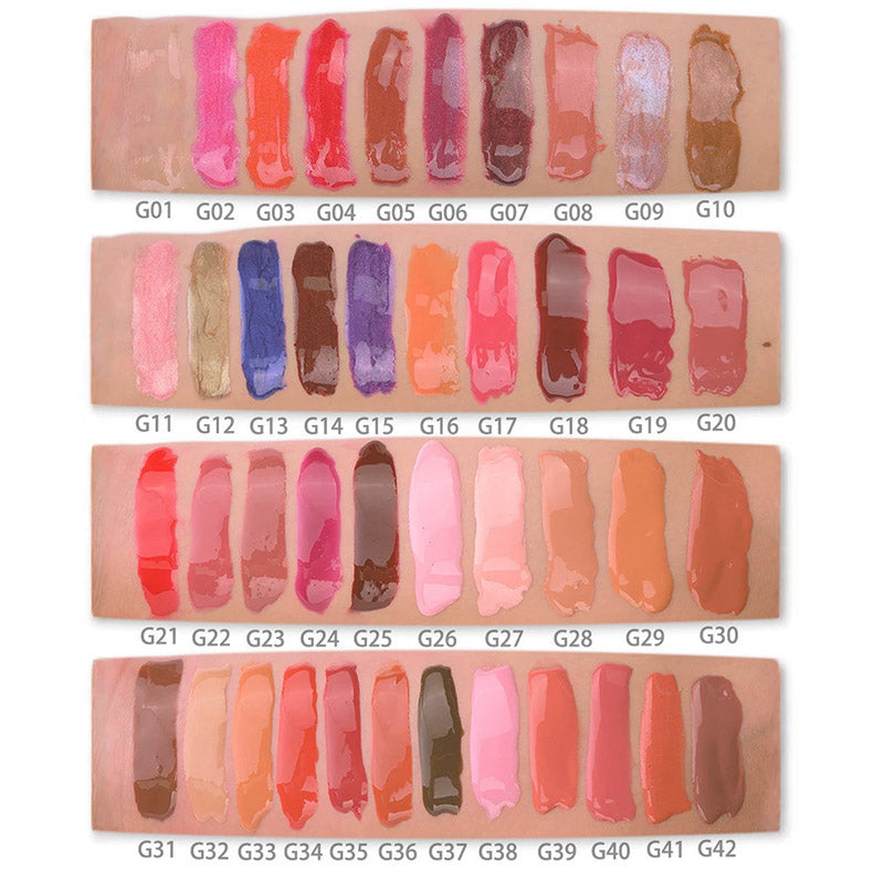 42 Colors Lip Gloss Nude Lip Glaze Vegan High Pigmented Glossy Private Label