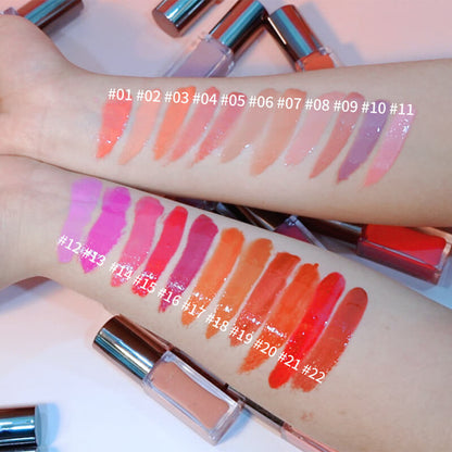 22 Color Lip Gloss Nude Lip Glaze Non-Stick High Pigmented Private Label