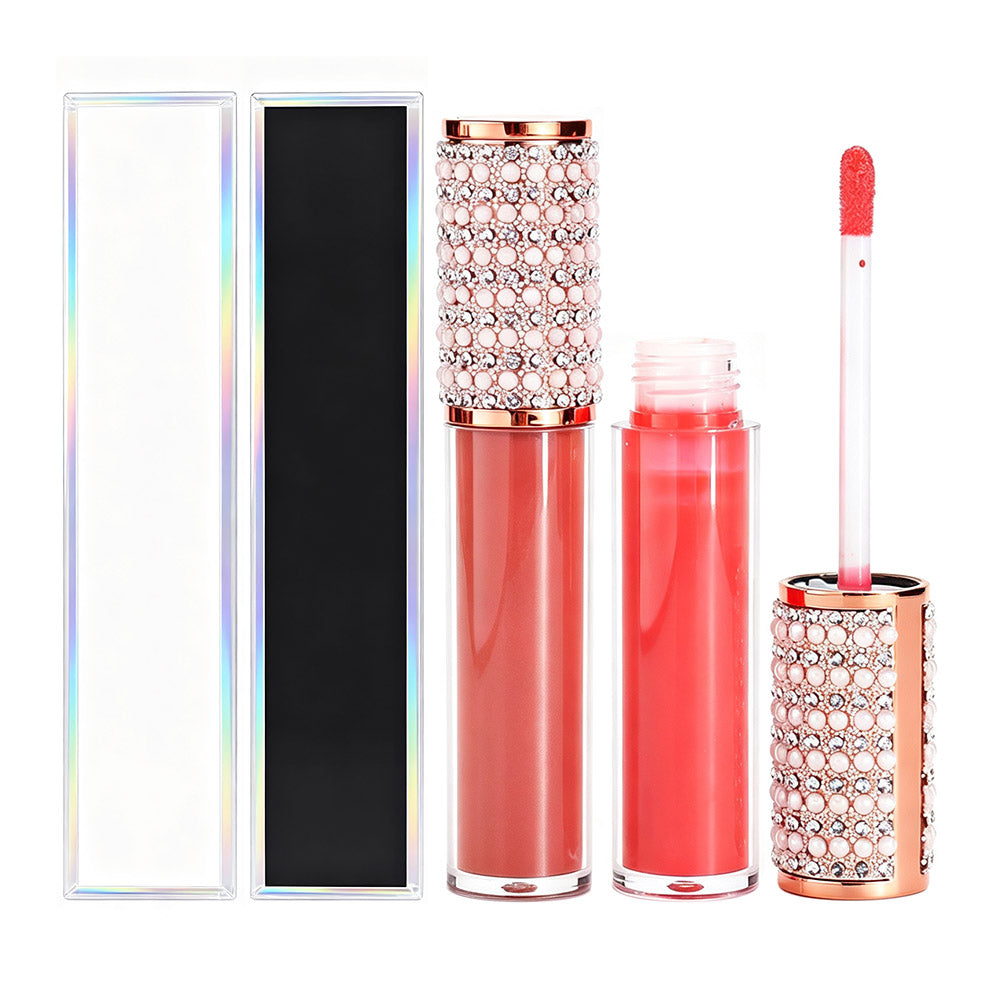 40 Color Lip Gloss Nude Lip Tint High Pigment Plumping Diamond Gold Tube