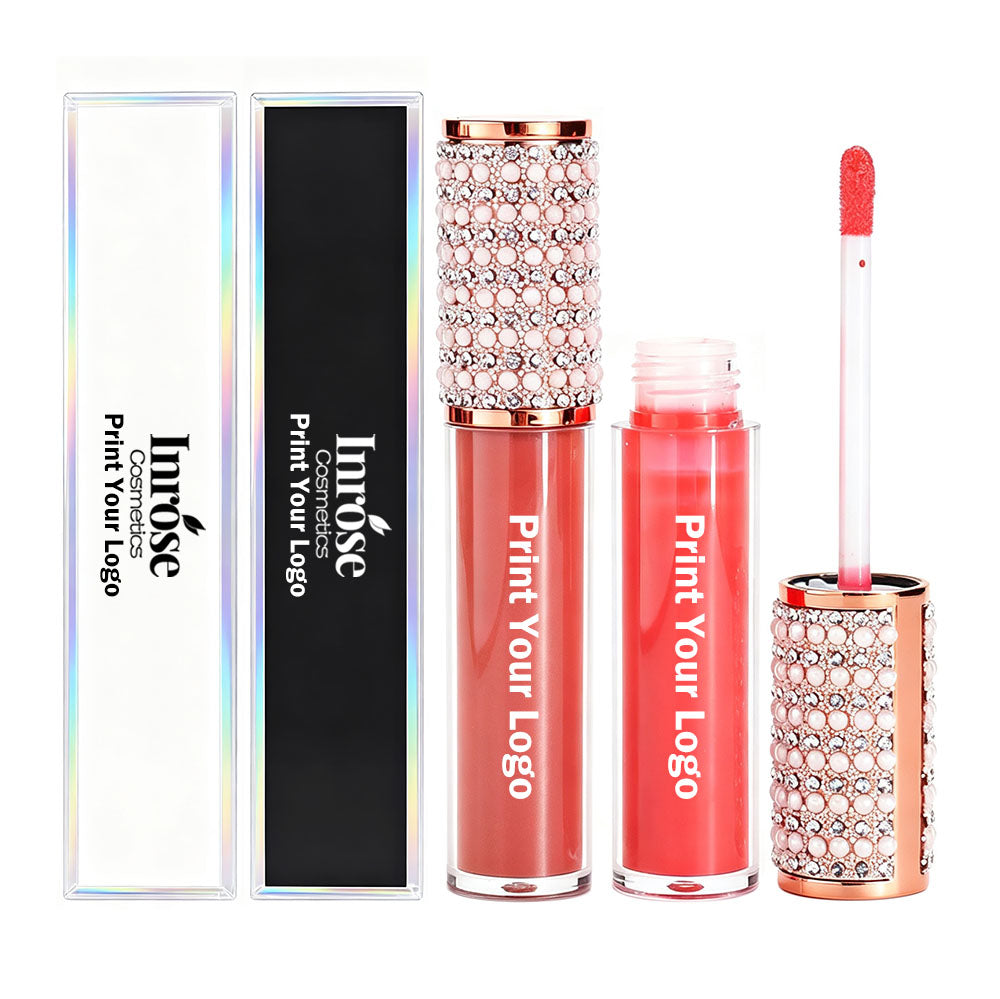 40 Color Lip Gloss Nude Lip Tint High Pigment Plumping Diamond Gold Tube