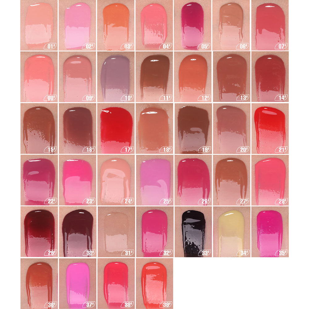 39 Color Nude Lip Gloss Lip Glaze High Pigment Lip Plumping Pink Squeeze Tube