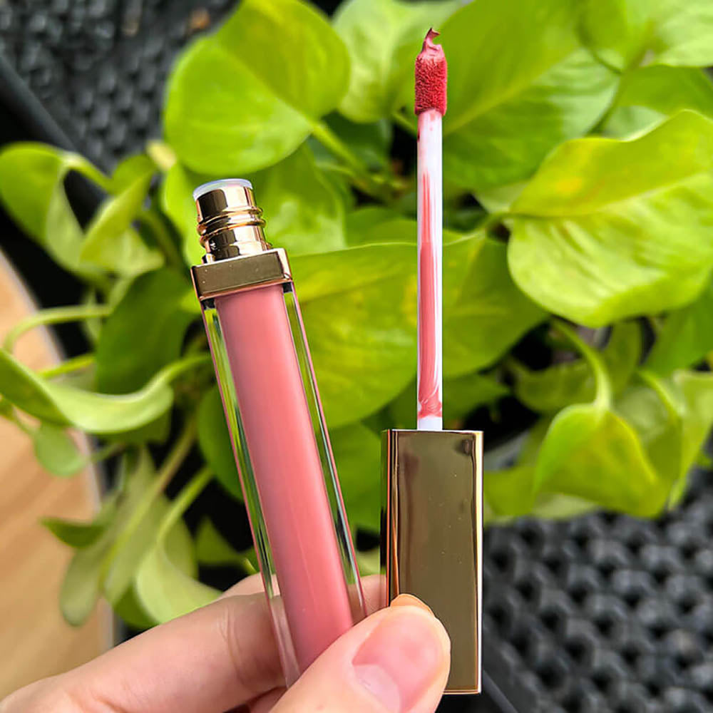 40 Color Lip Gloss Nude Shimmer Lip Glaze Moisturizing High Pigmented Gold Tube