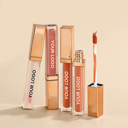 40 Color Lip Gloss Nude Shimmer Lip Glaze Moisturizing High Pigmented Gold Tube
