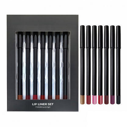 7-Piece Lip Kit Matte Lip Liner & Lipstick Set Waterproof Long Lasting Vegan