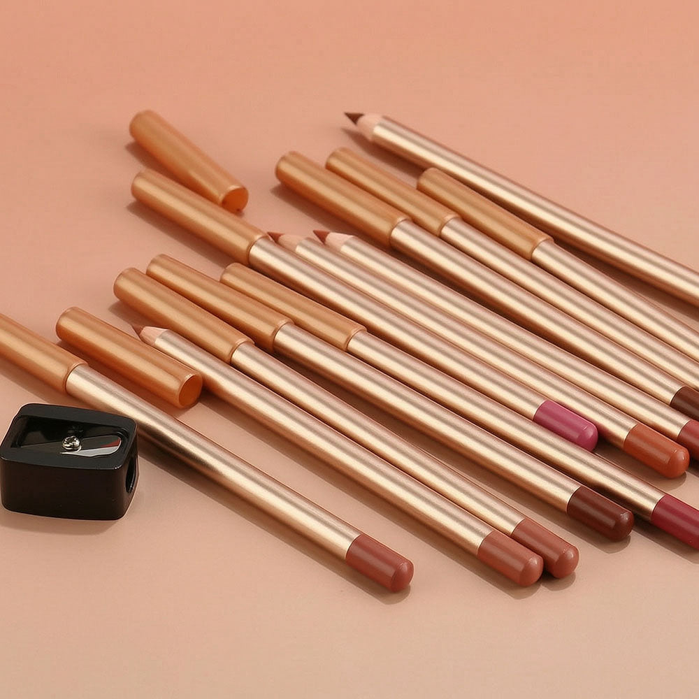13 Color Matte Lip Liner Nude Wooden Lipstick Waterproof Long-Lasting Vegan