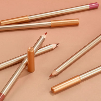 13 Color Matte Lip Liner Nude Wooden Lipstick Waterproof Long-Lasting Vegan