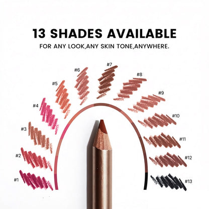 13 Color Matte Lip Liner Nude Wooden Lipstick Waterproof Long-Lasting Vegan