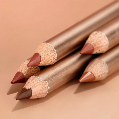 13 Color Matte Lip Liner Nude Wooden Lipstick Waterproof Long-Lasting Vegan