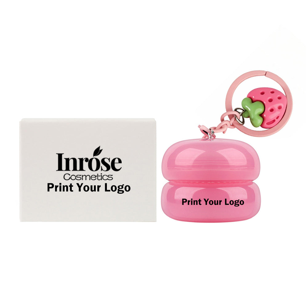 5 Flavors Cute Lip Mask Jar Charm Keychain Lip Cream Moisturizing Fruit Lip Care