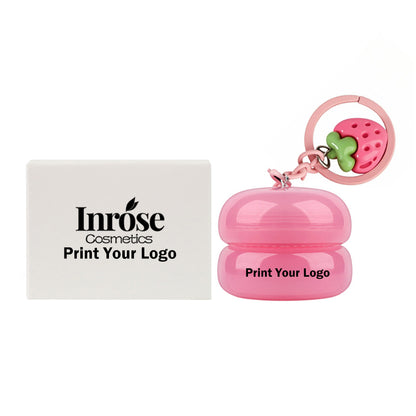 5 Flavors Cute Lip Mask Jar Charm Keychain Lip Cream Moisturizing Fruit Lip Care