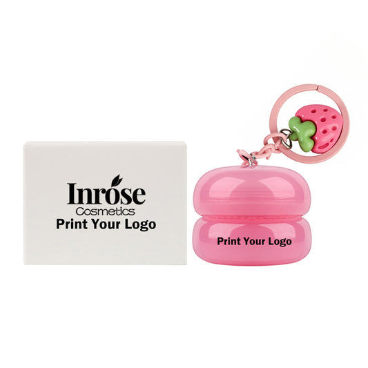 5 Flavors Cute Lip Mask Jar Charm Keychain Lip Cream Moisturizing Fruit Lip Care