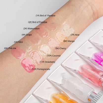 10 Color Lip Oil Natural Fruit Clear Lipgloss Lip Plumping Cruelty Free Private Label