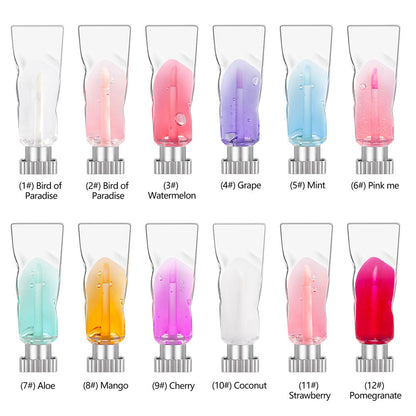10 Color Lip Oil Natural Fruit Clear Lipgloss Lip Plumping Cruelty Free Private Label