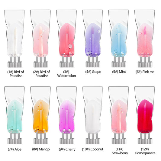 Cambio de temperatura de pétalos de brillo de labios transparente de 10 sombras