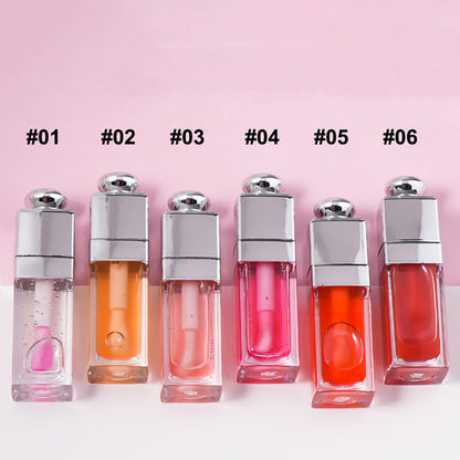6 Color Lip Oil Lip Plumping Oil Pouty Moisturizing Nourishing Glossy