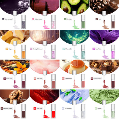 48 Colors Lip Oil Fruit Lip Gloss Lip Plumping Oil Vegan Moisturizing Silver-Plated Tube