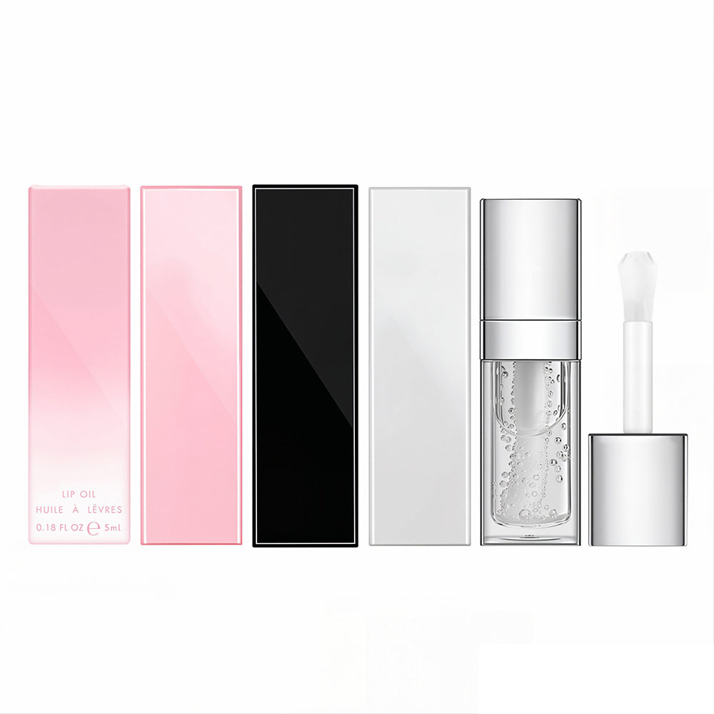 48 Colors Lip Oil Fruit Lip Gloss Lip Plumping Oil Vegan Moisturizing Silver-Plated Tube