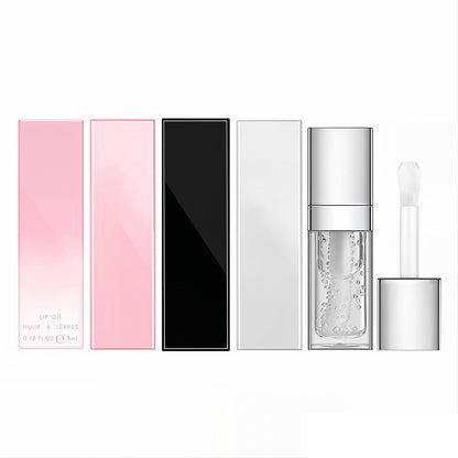 48 Colors Lip Oil Fruit Lip Gloss Lip Plumping Oil Vegan Moisturizing Silver-Plated Tube