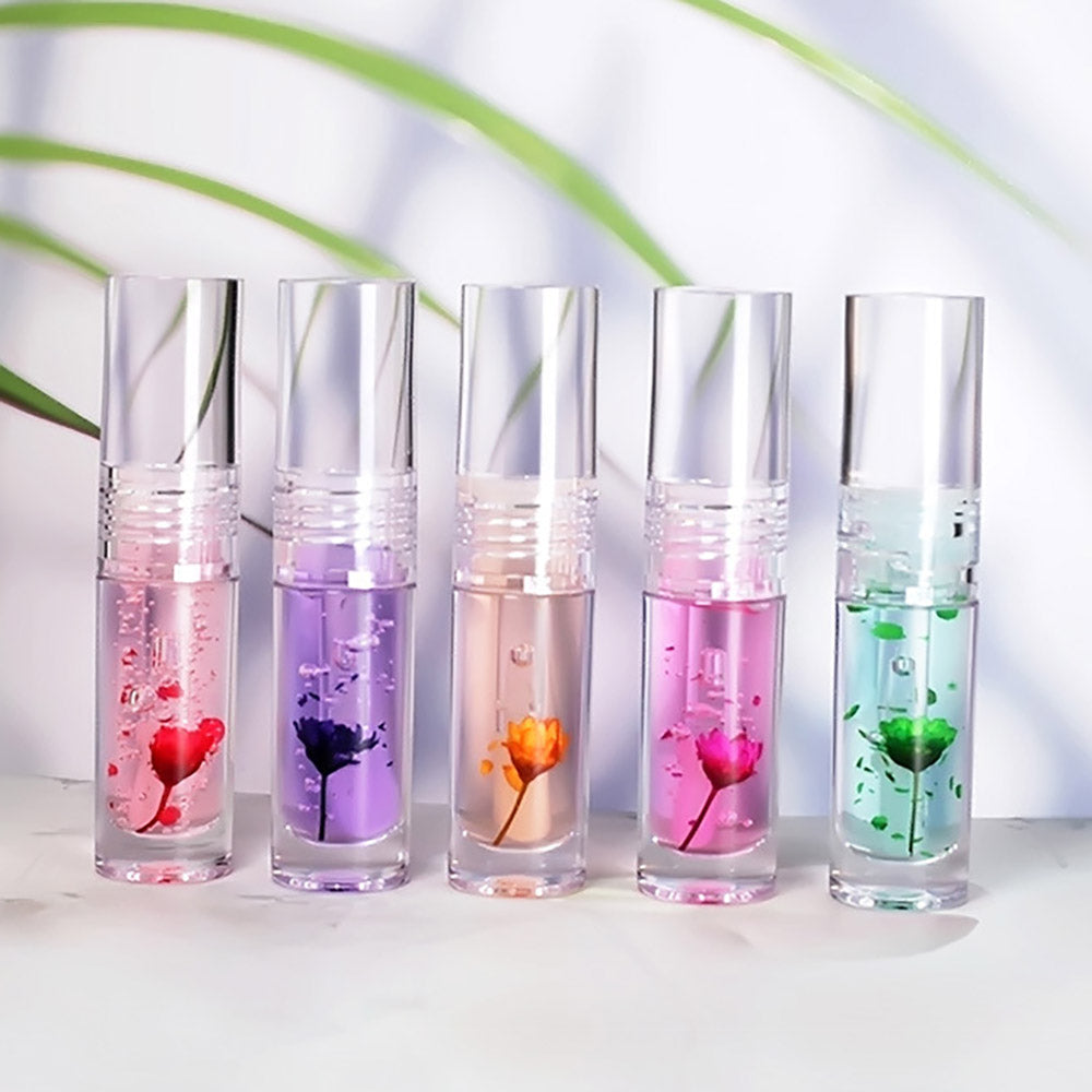 5 Color Lip Oil Magic Color-Changing Lip Gloss Daisy Flower Valentine'S Day