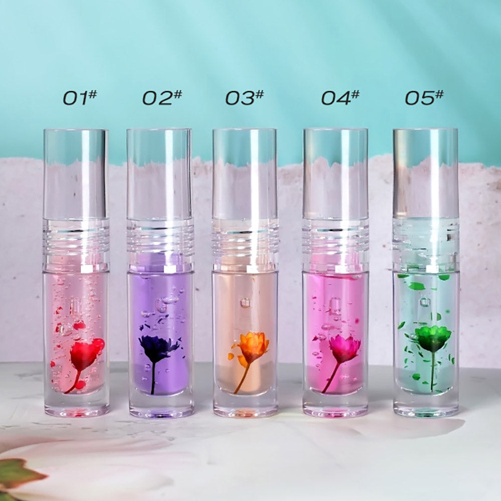 5 Color Lip Oil Magic Color-Changing Lip Gloss Daisy Flower Valentine'S Day