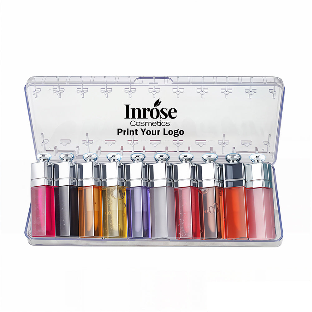 30 Color Lip Oil 3Ml Small Size Lip Plumping Oil Clear Lip Gloss Silver-Plated Tube