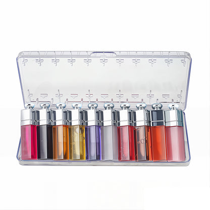 30 Color Lip Oil 3Ml Small Size Lip Plumping Oil Clear Lip Gloss Silver-Plated Tube