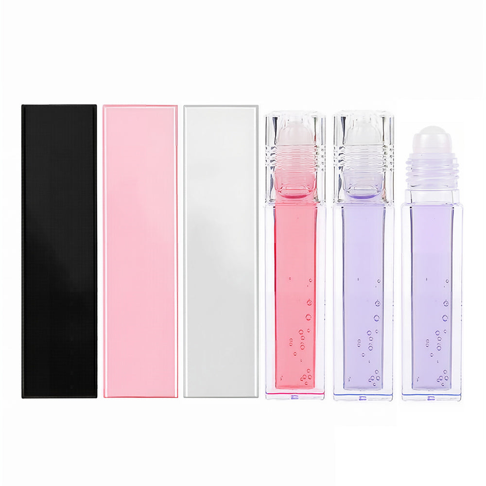 4 Color Lip Oil Roll-On Clear Plumping Lip Gloss Fruity Flavored Moisturizing